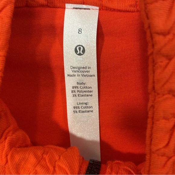 Nwt lululemon orange jacket size 8 Rippled full zip jacket - Picture 6 of 7